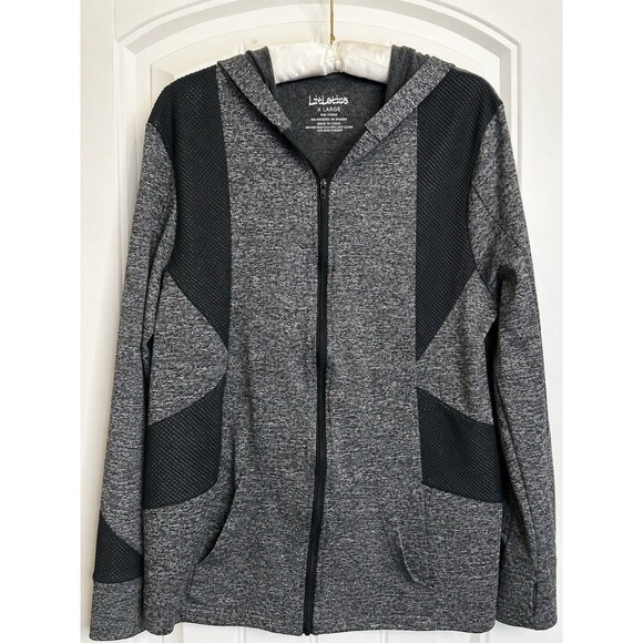 Litletics Jackets & Blazers - Litletics Gray Full Zip Women’s Hooded Performance Jacket XL Stretch Athleisure